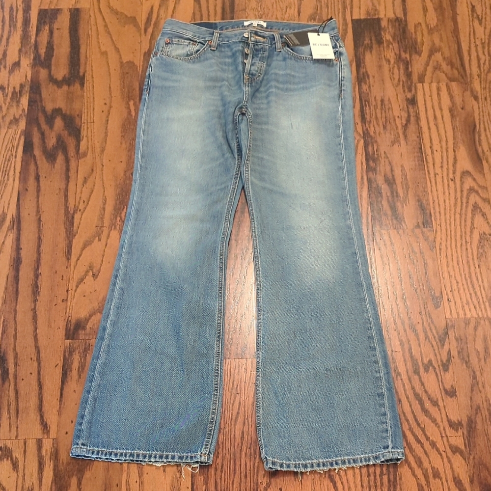 Re/Done Blue Vintage Flare Jeans
